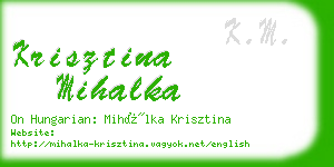 krisztina mihalka business card